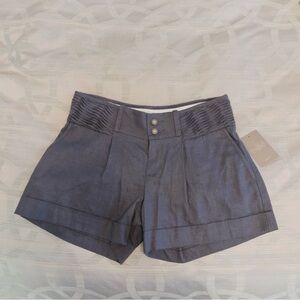 Anthropologie Grey linen pleated shorts